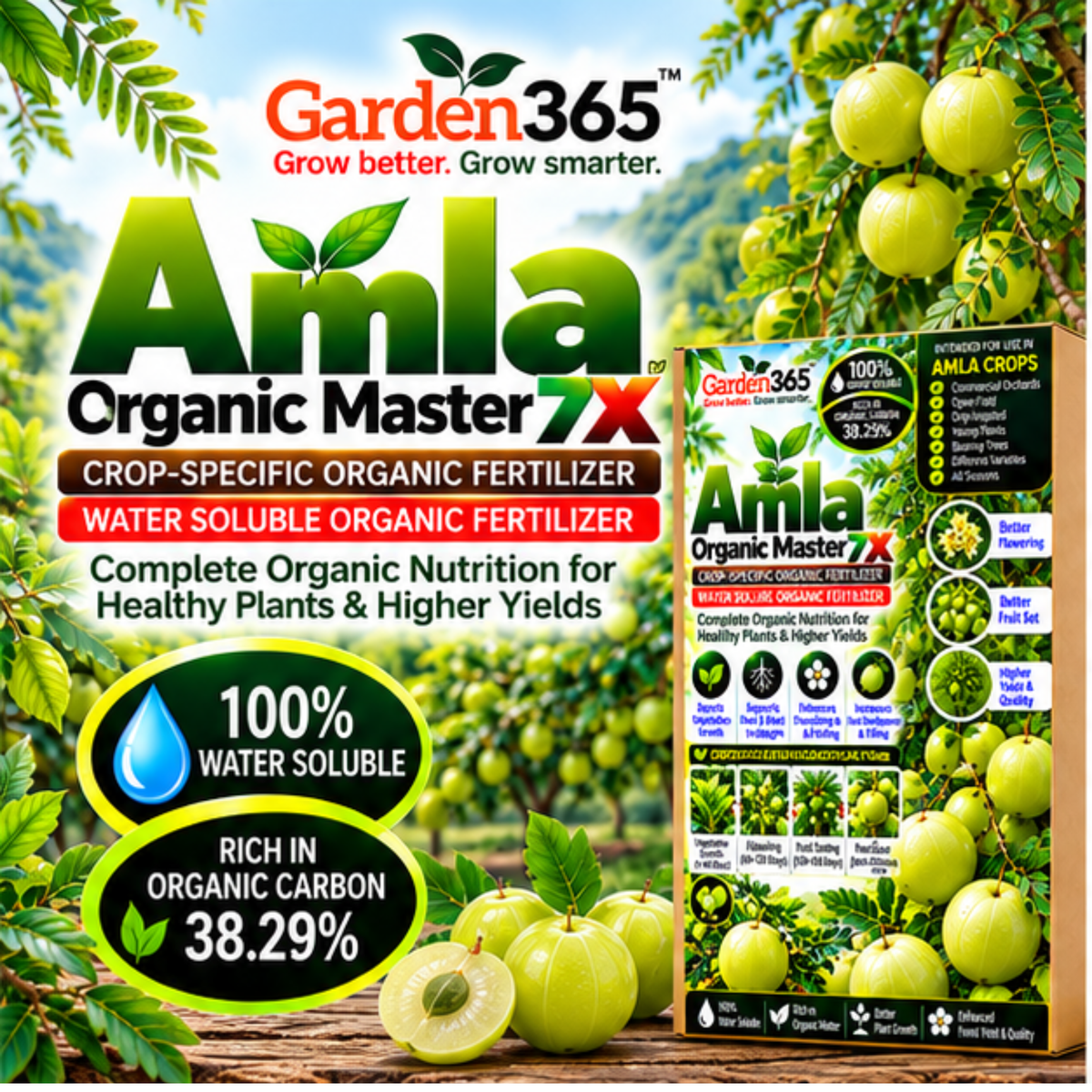 Amla Organic Master 7X Crop-Specific Organic Fertilizer Water Soluble Organic Fertilizer