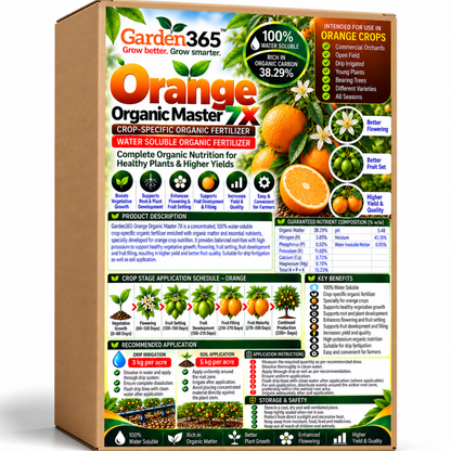 Orange Organic Master 7X Crop-Specific Organic Fertilizer Water Soluble Organic Fertilizer