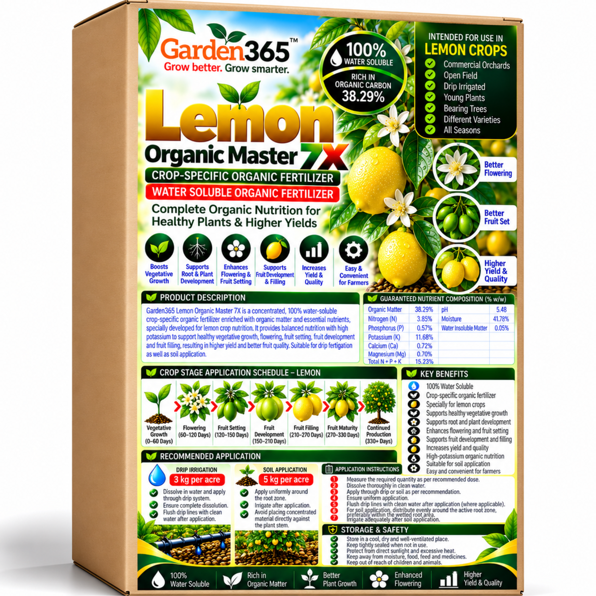 Lemon Organic Master 7X Crop-Specific Organic Fertilizer Water Soluble Organic Fertilizer