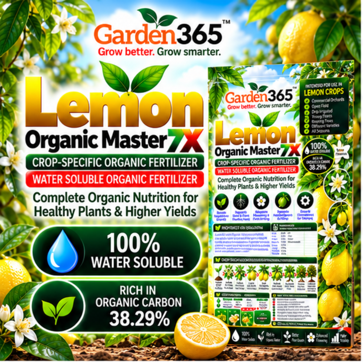 Lemon Organic Master 7X Crop-Specific Organic Fertilizer Water Soluble Organic Fertilizer