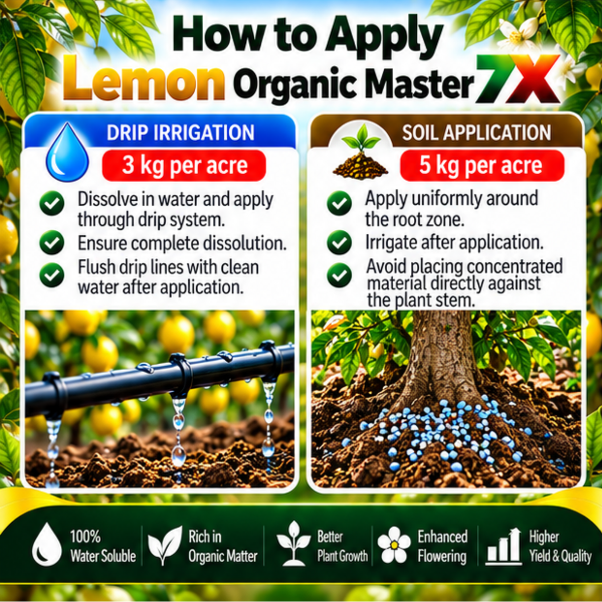 Lemon Organic Master 7X Crop-Specific Organic Fertilizer Water Soluble Organic Fertilizer
