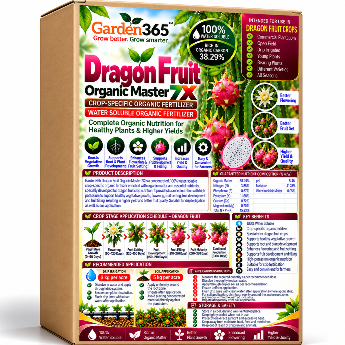Dragon Fruit Organic Master 7X Crop-Specific Organic Fertilizer Water Soluble Organic Fertilizer