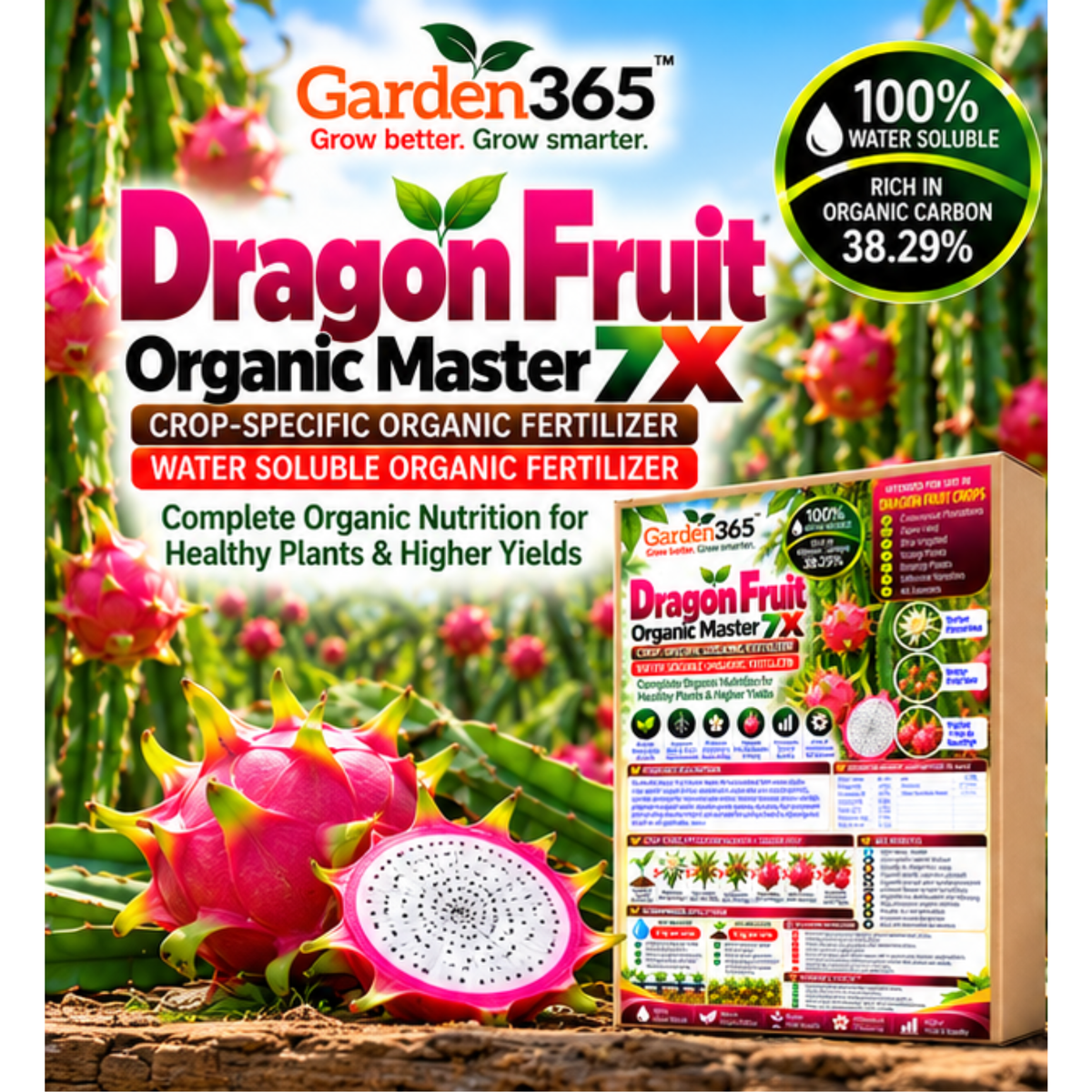 Dragon Fruit Organic Master 7X Crop-Specific Organic Fertilizer Water Soluble Organic Fertilizer