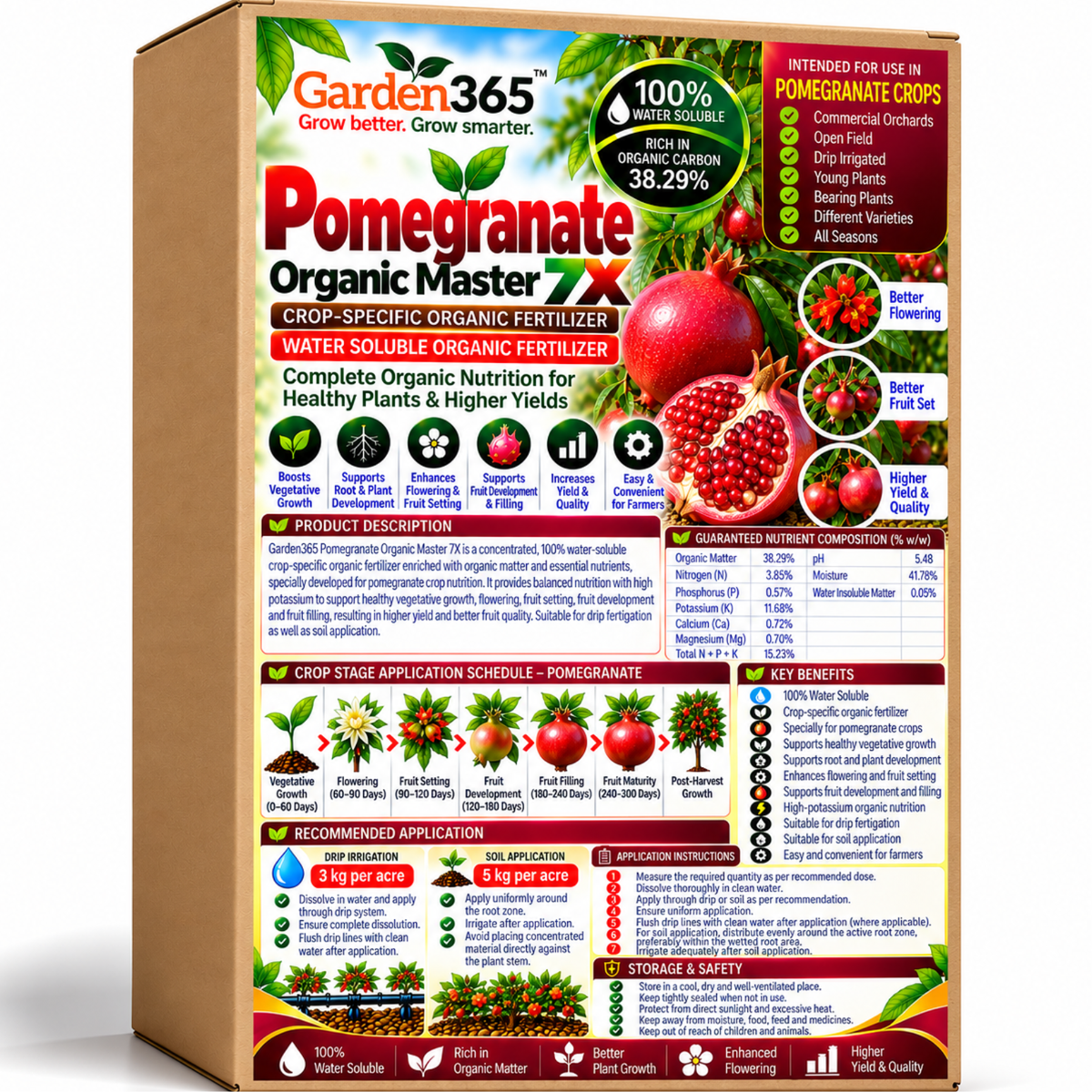 Pomegranate Organic Master 7X Crop-Specific Organic Fertilizer Water Soluble Organic Fertilizer