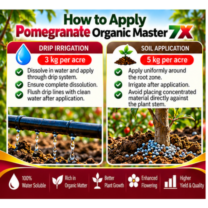 Pomegranate Organic Master 7X Crop-Specific Organic Fertilizer Water Soluble Organic Fertilizer