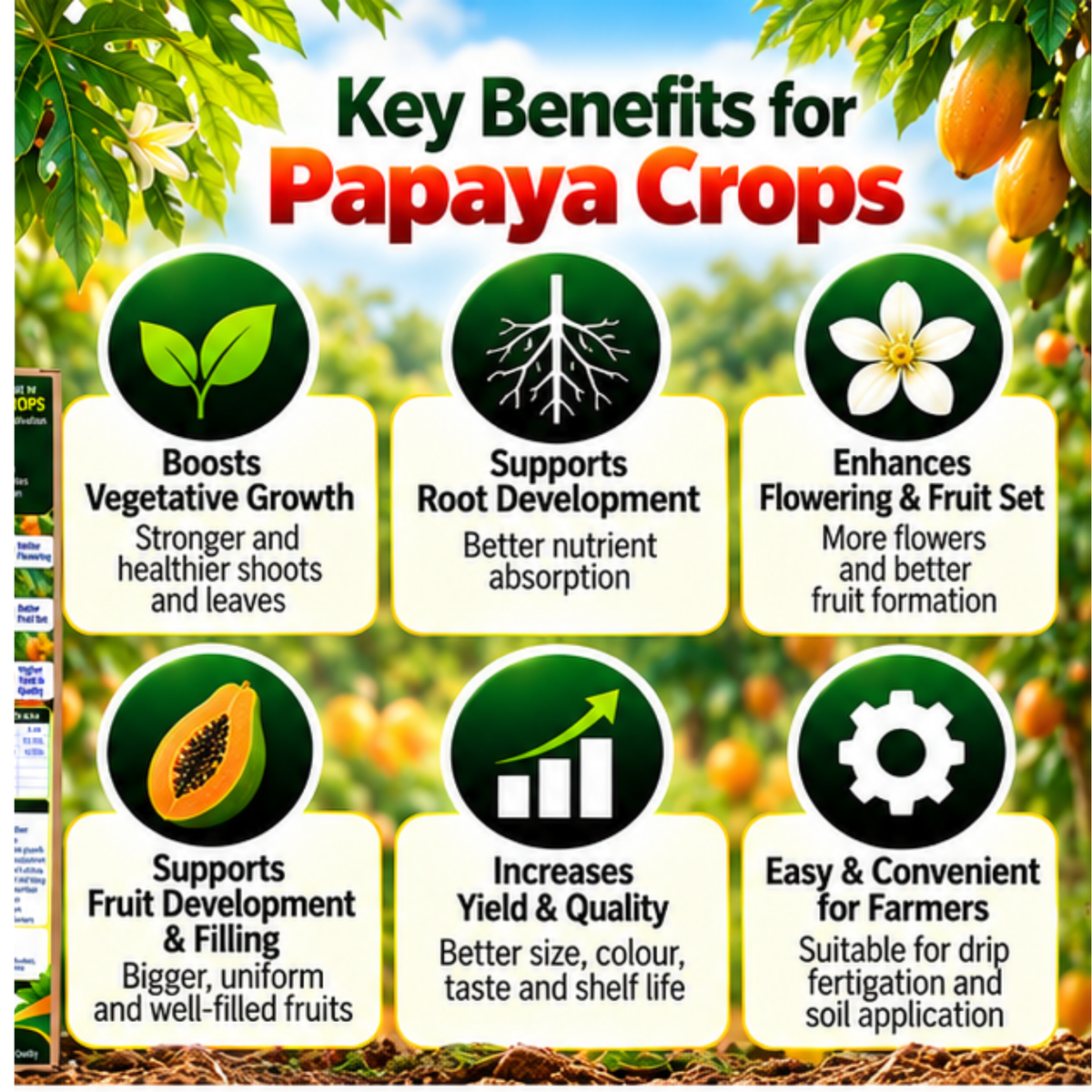 Papaya Organic Master 7X Crop-Specific Organic Fertilizer Water Soluble Organic Fertilizer