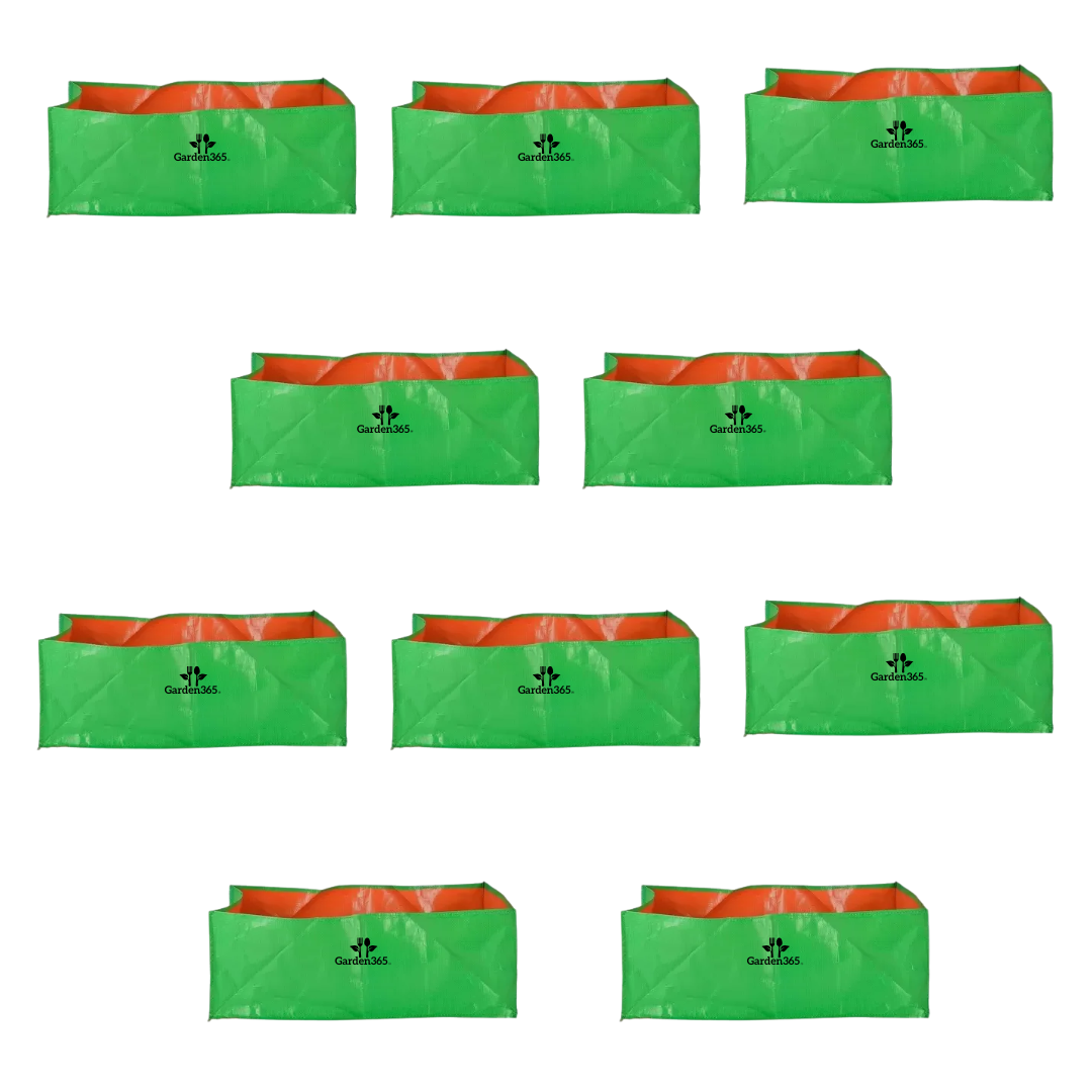 Garden365 HDPE Green Vegetable Grow Bag 5×1.5×1 ft | 260 GSM Durable & Reusable - Garden365