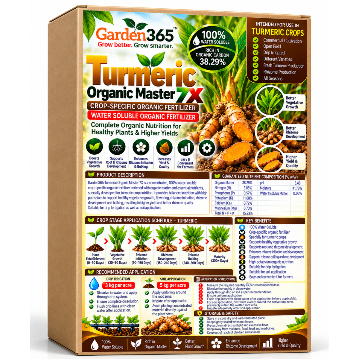 Turmeric Organic Master 7X Crop-Specific Organic Fertilizer Water Soluble Organic Fertilizer