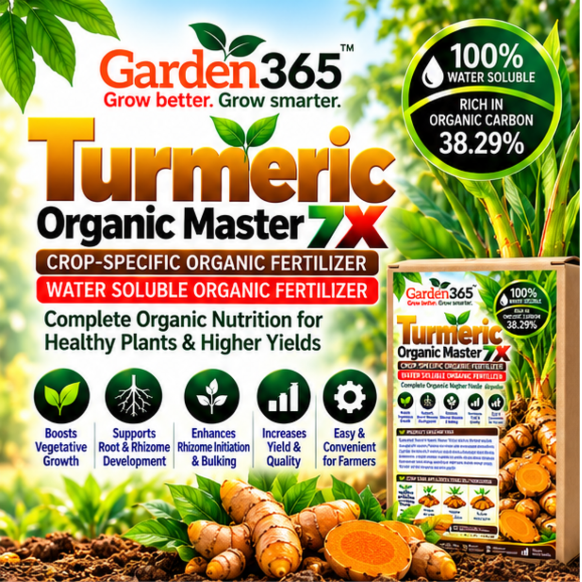 Turmeric Organic Master 7X Crop-Specific Organic Fertilizer Water Soluble Organic Fertilizer