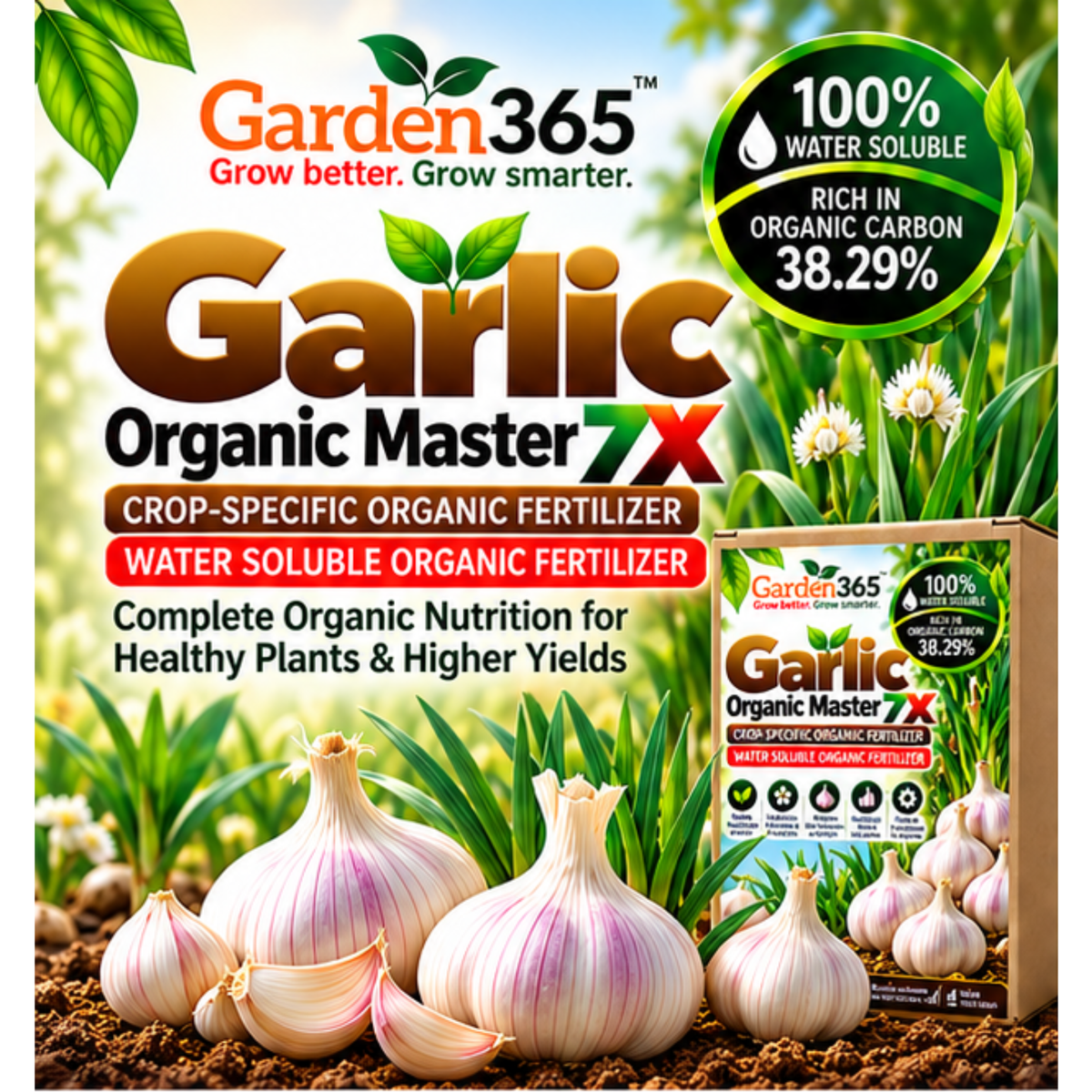 Garlic Organic Master 7X Crop-Specific Organic Fertilizer Water Soluble Organic Fertilizer
