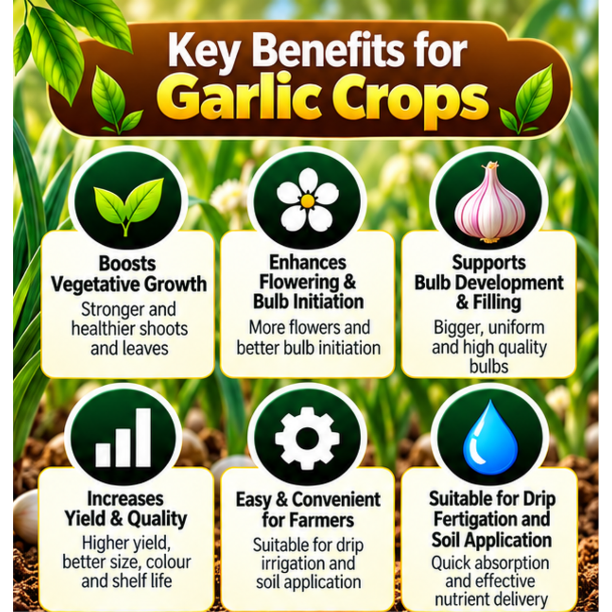 Garlic Organic Master 7X Crop-Specific Organic Fertilizer Water Soluble Organic Fertilizer