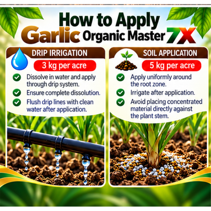 Garlic Organic Master 7X Crop-Specific Organic Fertilizer Water Soluble Organic Fertilizer