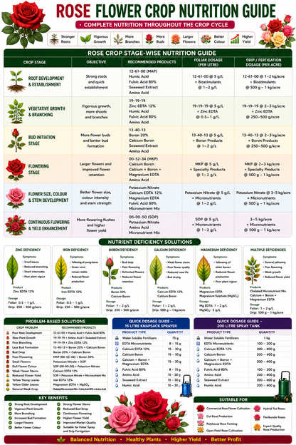 Rose Flower Crop Nutrition | Fertilizers, Micronutrients & Biostimulants for Rose Flower Crop
