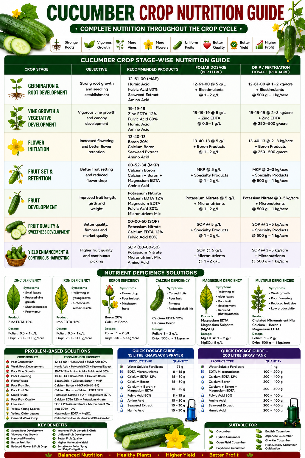 Cucumber Crop Nutrition | Fertilizers, Micronutrients & Biostimulants for Cucumber Crop