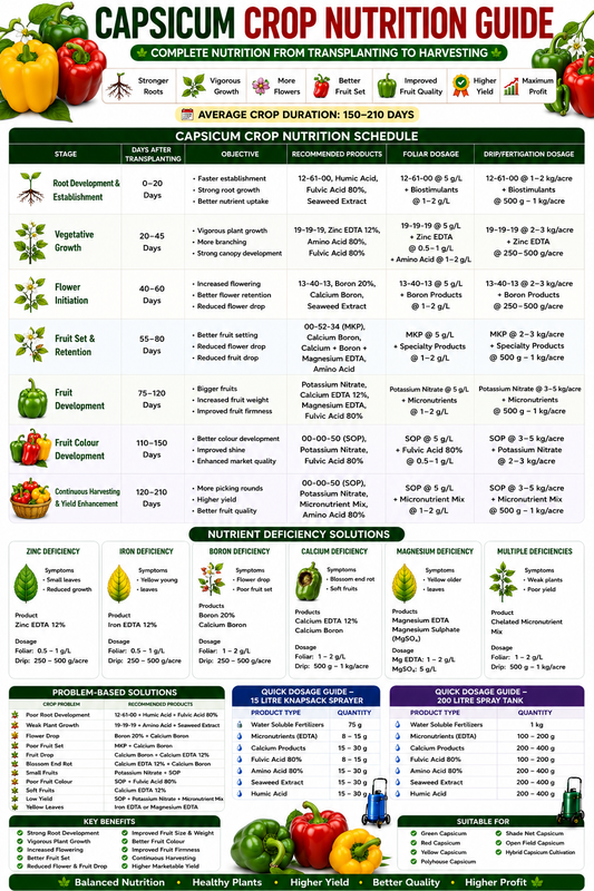 Capsicum Crop Nutrition | Fertilizers, Micronutrients & Biostimulants for Capsicum Crop