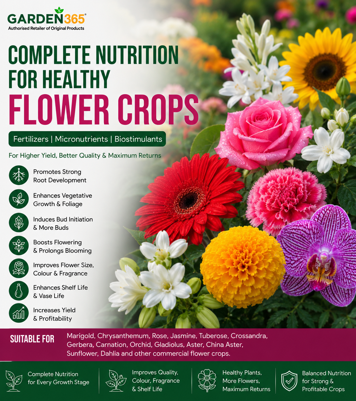 Flower Crop Nutrition | Fertilizers, Micronutrients & Biostimulants for Flower Crops