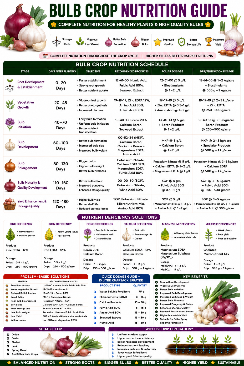 Bulb Crop Nutrition | Fertilizers, Micronutrients & Biostimulants for Bulb Crops
