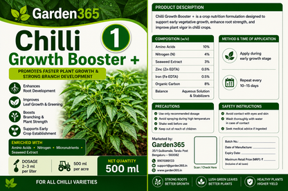 Chilli Yield Booster Kit – Chilli 1 Growth Booster+ | Chilli 2 Flower Booster+ | Chilli 3 Yield Max+ for Higher Yield, Fruit Size & Quality