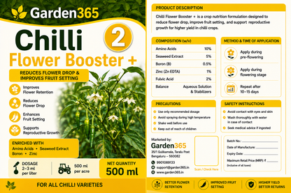 Chilli Yield Booster Kit – Chilli 1 Growth Booster+ | Chilli 2 Flower Booster+ | Chilli 3 Yield Max+ for Higher Yield, Fruit Size & Quality