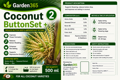 Coconut Yield Booster Kit – Coconut 1 LeafMax+ | Coconut 2 ButtonSet+ | Coconut 3 NutFill+ for Higher Yield, Nut Size & Quality