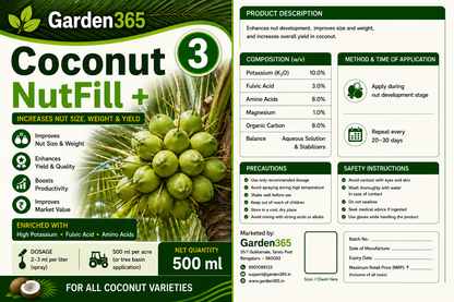 Coconut Yield Booster Kit – Coconut 1 LeafMax+ | Coconut 2 ButtonSet+ | Coconut 3 NutFill+ for Higher Yield, Nut Size & Quality
