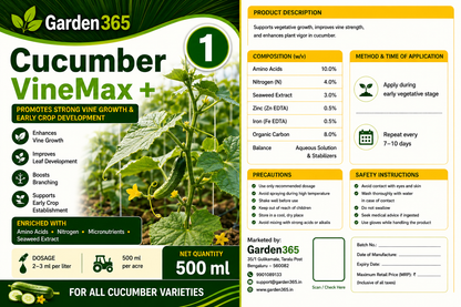 Cucumber Yield Booster Kit – Cucumber 1 VineMax+ | Cucumber 2 FlowerSet+ | Cucumber 3 FruitFill+ for Higher Yield, Better Fruit Size, Improved Quality & Premium Marketable Cucumbers