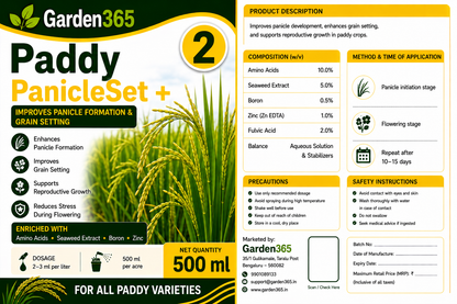 Paddy Yield Booster Kit – Paddy 1 TillerMax+ | Paddy 2 PanicleSet+ | Paddy 3 GrainFill+ for Higher Yield, Better Grain Filling, Improved Grain Weight & Maximum Productivity