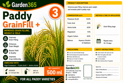Paddy Yield Booster Kit – Paddy 1 TillerMax+ | Paddy 2 PanicleSet+ | Paddy 3 GrainFill+ for Higher Yield, Better Grain Filling, Improved Grain Weight & Maximum Productivity