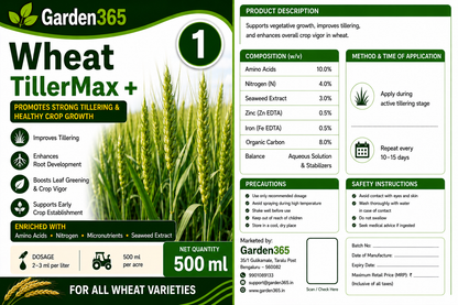 Wheat Yield Booster Kit – Wheat 1 TillerMax+ | Wheat 2 PanicleSet+ | Wheat 3 GrainFill+ for Strong Tillering, Better Panicle Formation, Improved Grain Filling, Higher Yield & Grain Quality