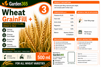 Wheat Yield Booster Kit – Wheat 1 TillerMax+ | Wheat 2 PanicleSet+ | Wheat 3 GrainFill+ for Strong Tillering, Better Panicle Formation, Improved Grain Filling, Higher Yield & Grain Quality