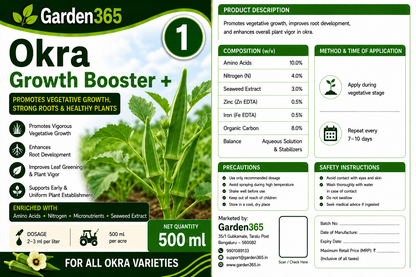 Okra Yield Booster Kit – Okra 1 Growth Booster+ | Okra 2 Flower Boost+ | Okra 3 Yield Max+ for Higher Yield, Better Pod Size, Improved Quality & Maximum Productivity