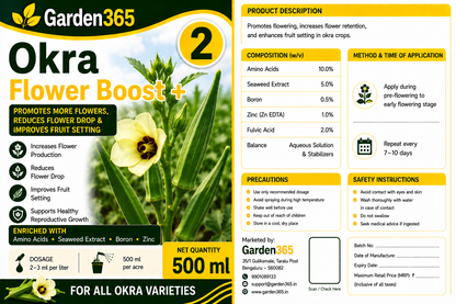 Okra Yield Booster Kit – Okra 1 Growth Booster+ | Okra 2 Flower Boost+ | Okra 3 Yield Max+ for Higher Yield, Better Pod Size, Improved Quality & Maximum Productivity