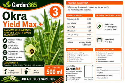Okra Yield Booster Kit – Okra 1 Growth Booster+ | Okra 2 Flower Boost+ | Okra 3 Yield Max+ for Higher Yield, Better Pod Size, Improved Quality & Maximum Productivity
