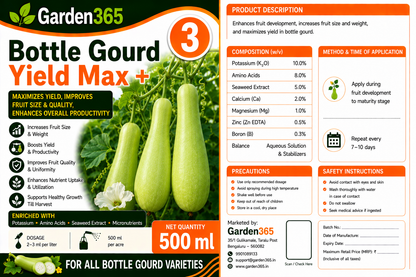 Bottle Gourd Yield Booster Kit – Bottle Gourd 1 Growth Boost+ | Bottle Gourd 2 Flower Set+ | Bottle Gourd 3 Yield Max+ for Higher Yield, Fruit Size & Quality