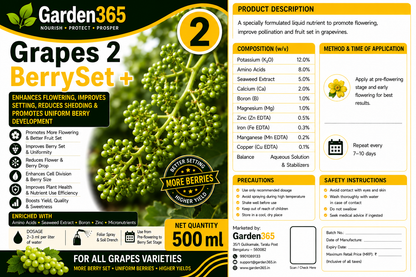Grapes Yield Booster Kit – Grapes 1 Vine Grow+ | Grapes 2 BerrySet+ | Grapes 3 YieldMax+ for Higher Yield, Better Berry Size, Improved Sweetness & Premium Grape Quality