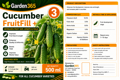 Cucumber Yield Booster Kit – Cucumber 1 VineMax+ | Cucumber 2 FlowerSet+ | Cucumber 3 FruitFill+ for Higher Yield, Better Fruit Size, Improved Quality & Premium Marketable Cucumbers