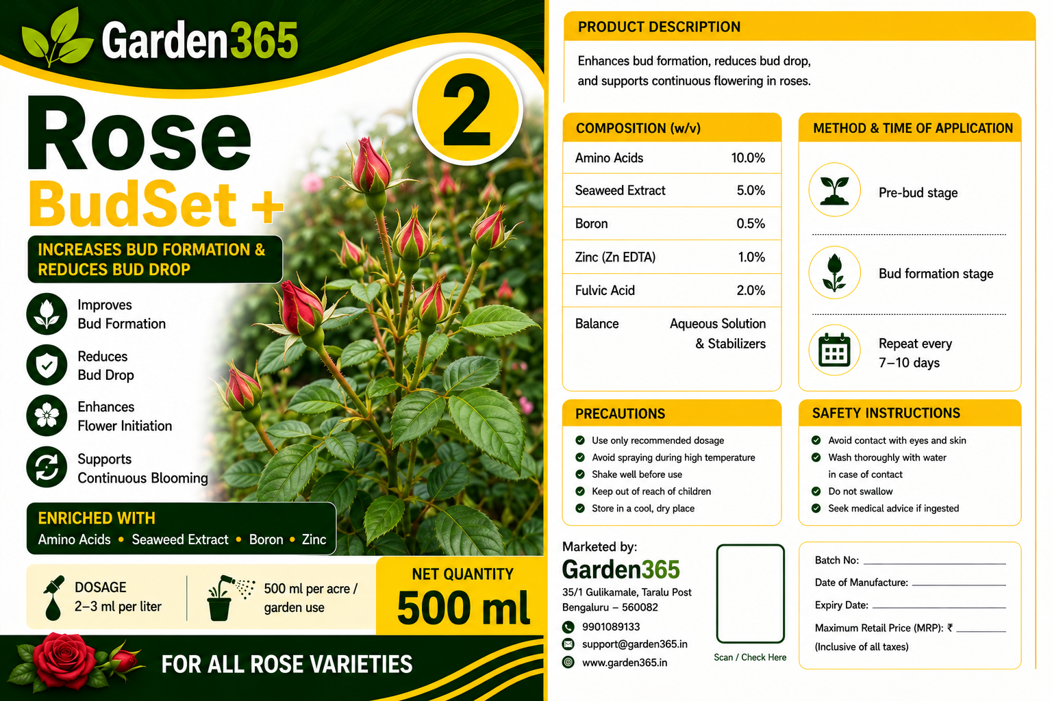 Rose Yield Booster Kit – Rose 1 Growth Boost+ | Rose 2 BudSet+