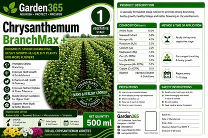 Chrysanthemum Yield Booster Kit – Chrysanthemum 1 BranchMax+ | Chrysanthemum 2 FlowerSet+ | Chrysanthemum 3 YieldMax+ for Higher Flower Yield, Better Bloom Size & Premium Flower Quality