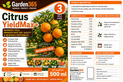 Citrus Yield Booster Kit – Citrus 1 CanopyMax+ | Citrus 2 FruitSet+ | Citrus 3 YieldMax+ for Higher Yield, Fruit Size & Quality