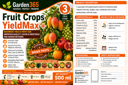 Fruit Crops Yield Booster Kit – Fruit Crops 1 CanopyMax+ | Fruit Crops 2 FruitSet+ | Fruit Crops 3 YieldMax+ for Higher Yield, Better Fruit Size, Improved Quality & Premium Marketable Fruits