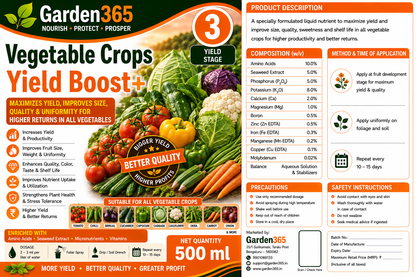Vegetable Yield Booster Kit – Vegetable Crops 1 GrowthMax+ | Vegetable Crops 2 FlowerSet+ | Vegetable Crops 3 Yield Boost+ for Strong Vegetative Growth, Better Flowering, Higher Fruit Set, Improved Yield & Quality