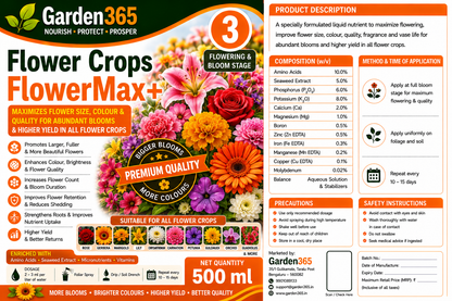 Flower Crops Yield Booster Kit – Flower Crops 1 BranchMax+ | Flower Crops 2 BudSet+ | Flower Crops 3 FlowerMax+ for Higher Flower Yield, Better Bloom Size, Brighter Colours & Premium Flower Quality