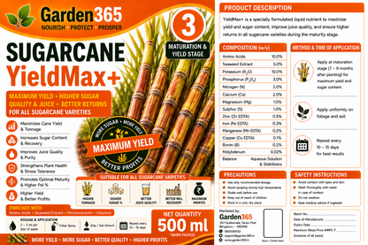 Sugarcane Yield Booster Kit – Sugarcane 1 CaneMax+ | Sugarcane 2 CaneBulk+ | Sugarcane 3 YieldMax+ for Higher Yield, More Tillers, Increased Sugar Recovery & Better Profits