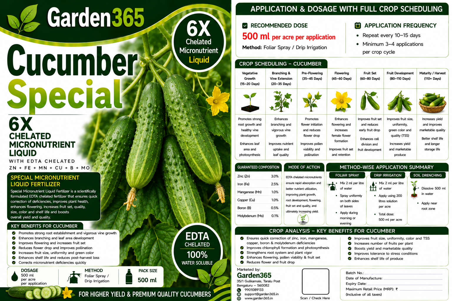 liquid fertilizer for cucumber plants Cucumber Special – 6X Chelated Micronutrient Liquid with EDTA Chelated – Garden365
