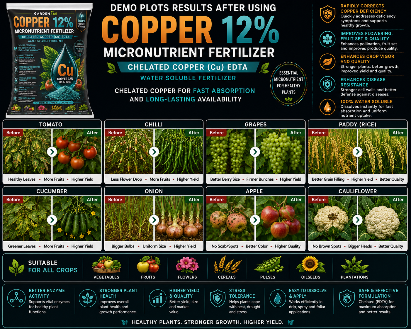 Copper EDTA 12% – Chelated Copper Micronutrient Fertilizer for Strong Growth & Disease Resistance
