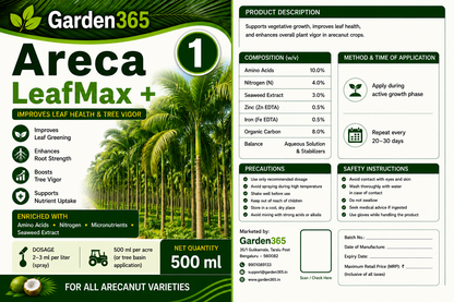 Arecanut Yield Booster Kit – Areca 1 LeafMax+ | Areca 2 ButtonSet+ | Areca 3 NutFill+ for Higher Yield, Nut Size & Quality