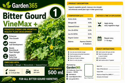 Bitter Gourd Yield Booster Kit – Bitter Gourd 1 VineMax+ | Bitter Gourd 2 FlowerSet+ | Bitter Gourd 3 FruitFill+ for Higher Yield, Fruit Size & Quality