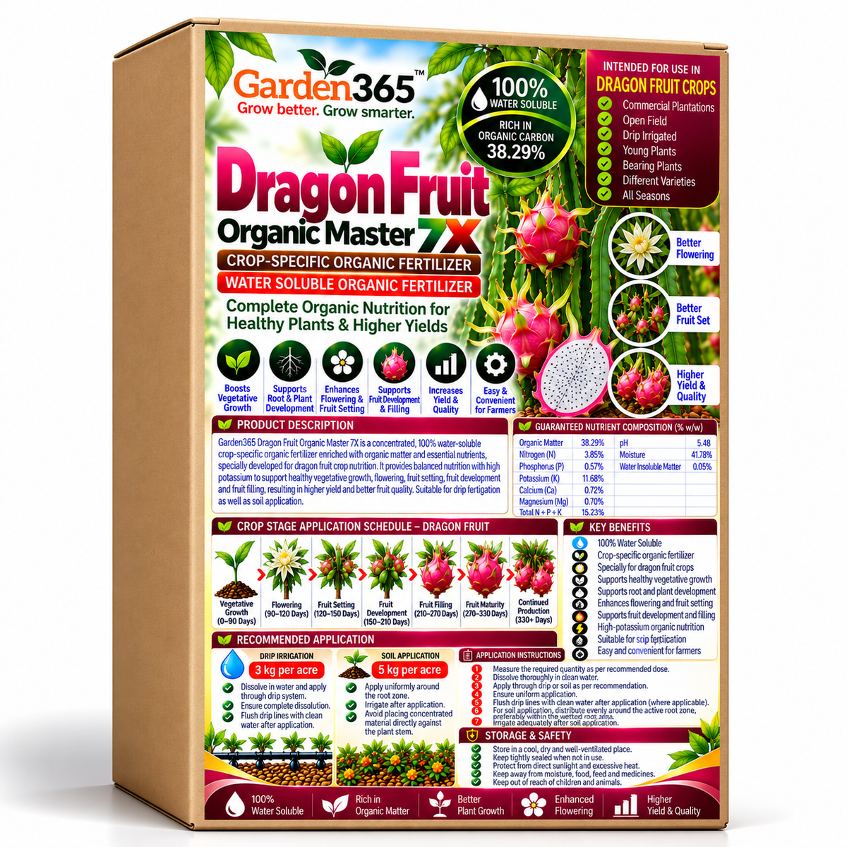 Dragon Fruit Organic Master 7X Crop-Specific Organic Fertilizer Water Soluble Organic Fertilizer