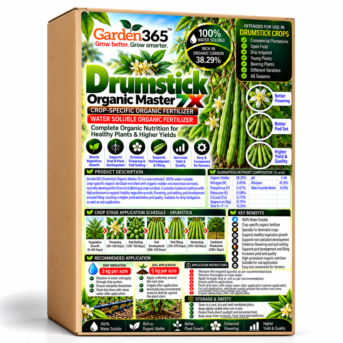 Drumstick Organic Master 7X Crop-Specific Organic Fertilizer Water Soluble Organic Fertilizer
