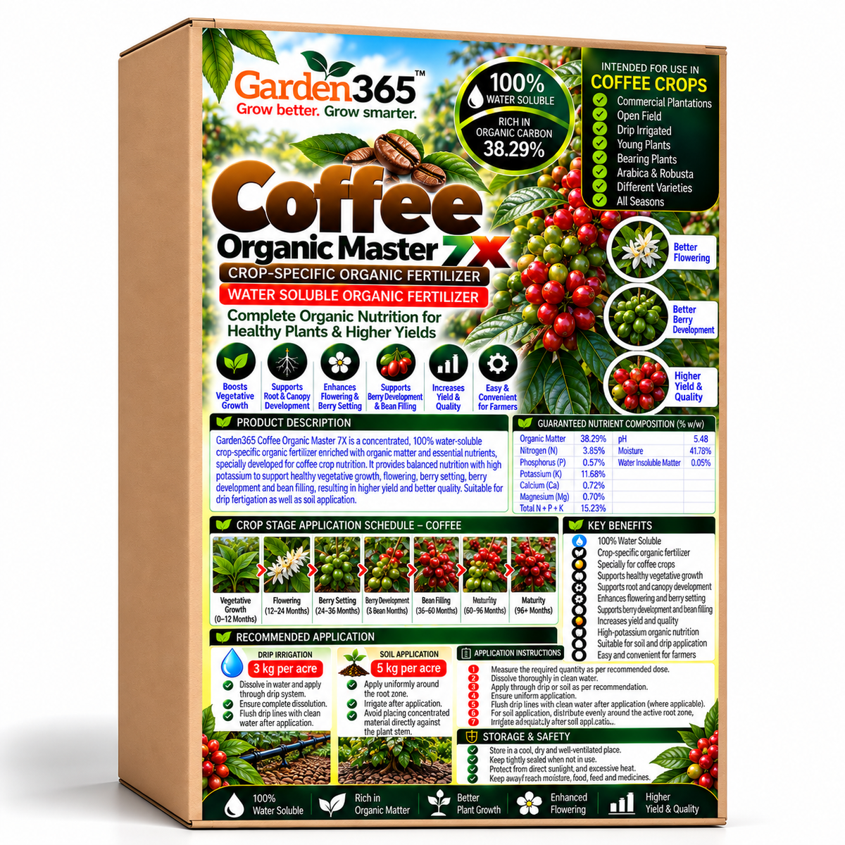 Coffee Organic Master 7X Crop-Specific Organic Fertilizer Water Soluble Organic Fertilizer